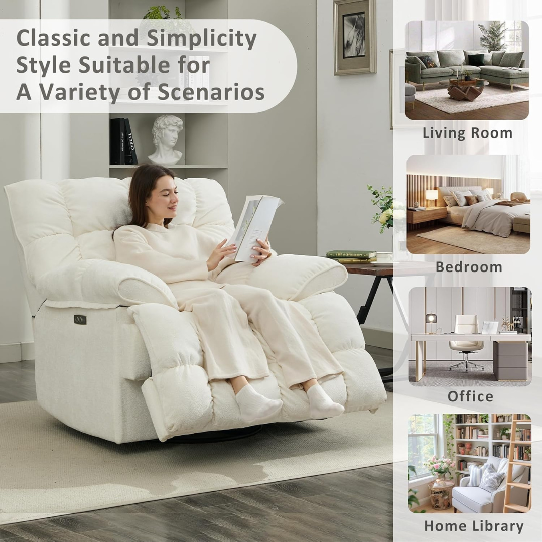Super Comfy Overstuffed Extra Wide Rocking Recliners-Aldronix