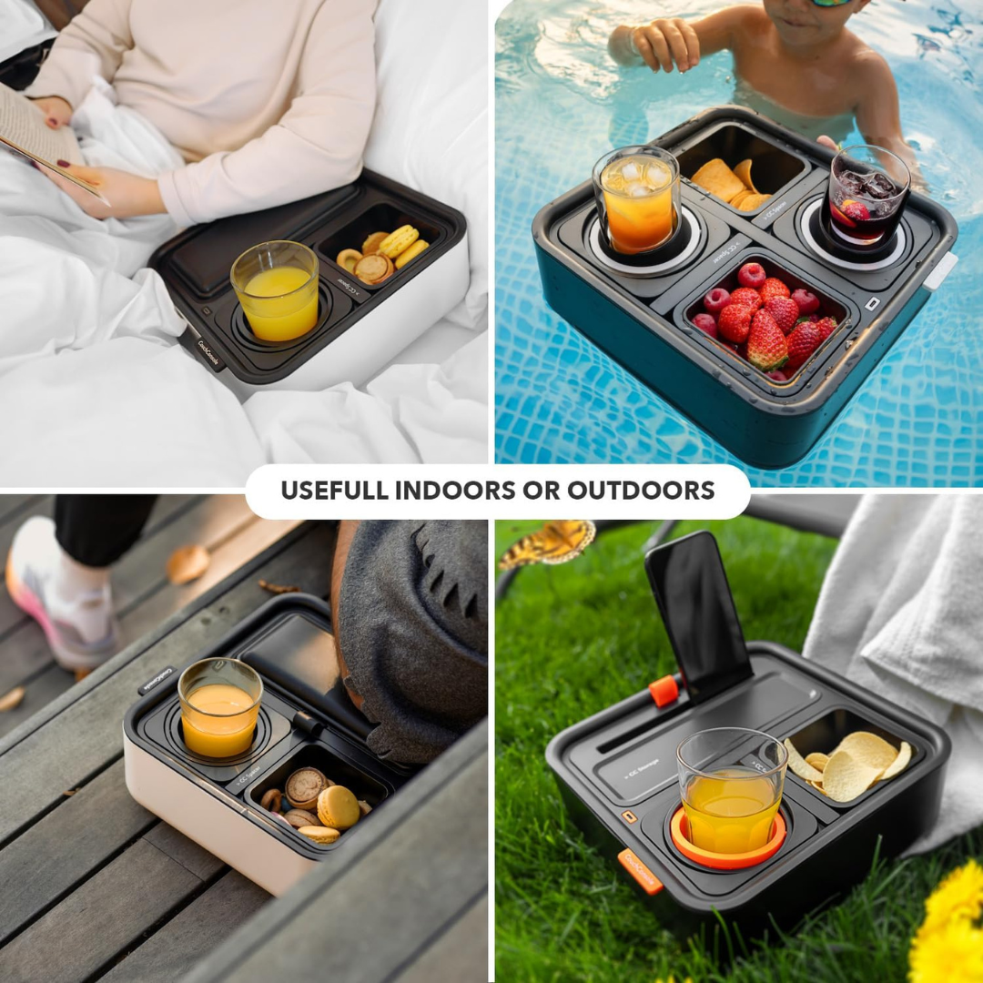Drinks & Snacks Sofa Caddy with Armrest-Aldronix