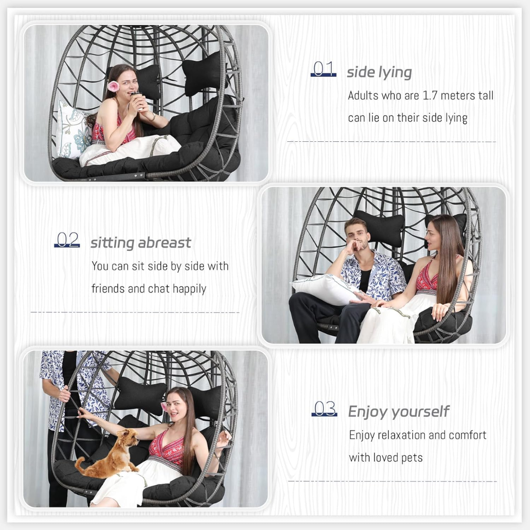 Double Swing Egg Chair-Aldronix