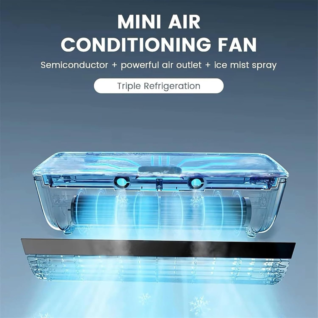 Rechargeable Fan, 3-Speed Spray, Portable Air Cooler-Aldronix