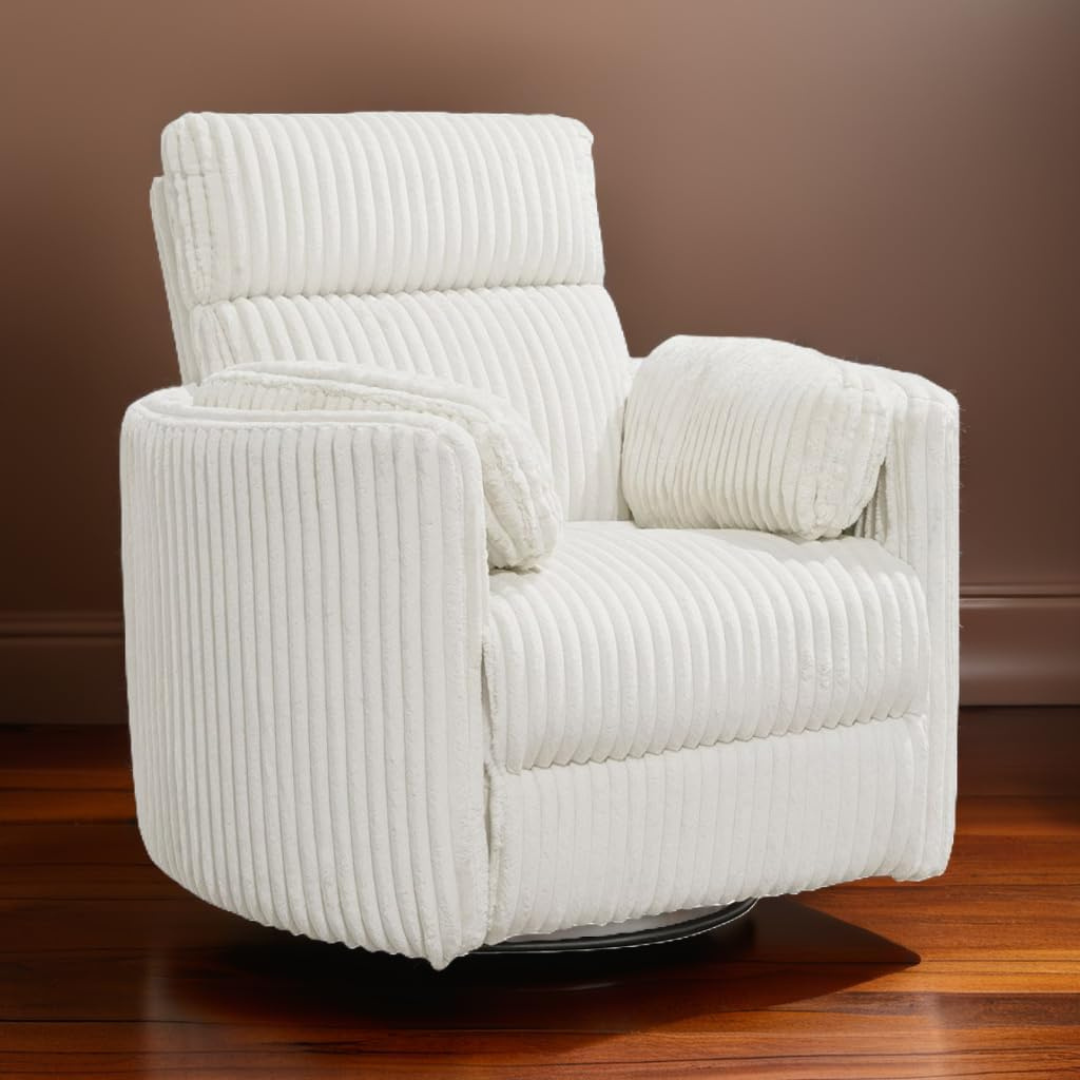 Swivel Glider Recliner in Ivory-Aldronix