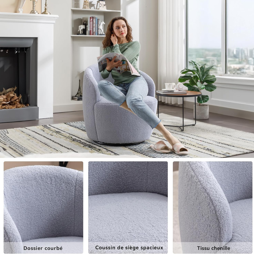Teddy Swivel Cuddle Chair-Aldronix