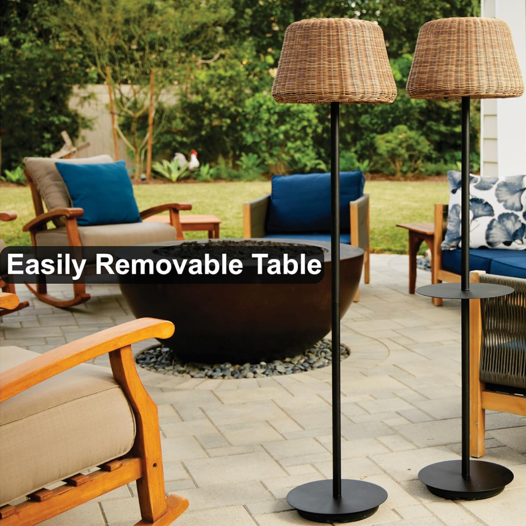 Solar Outdoor Floor Lamp with Table-Aldronix