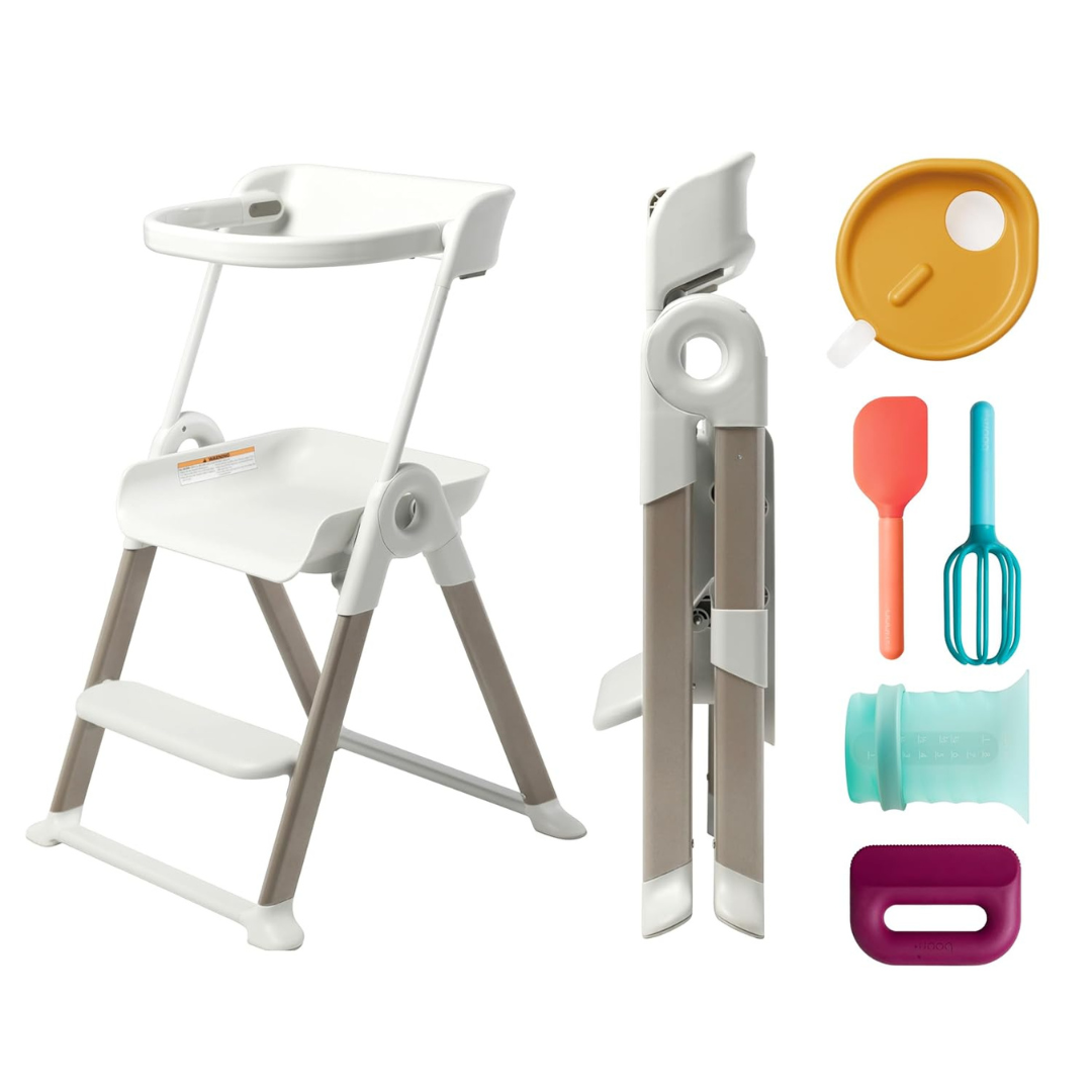 Kids Cooking Set and Folding Step Stool-Aldronix