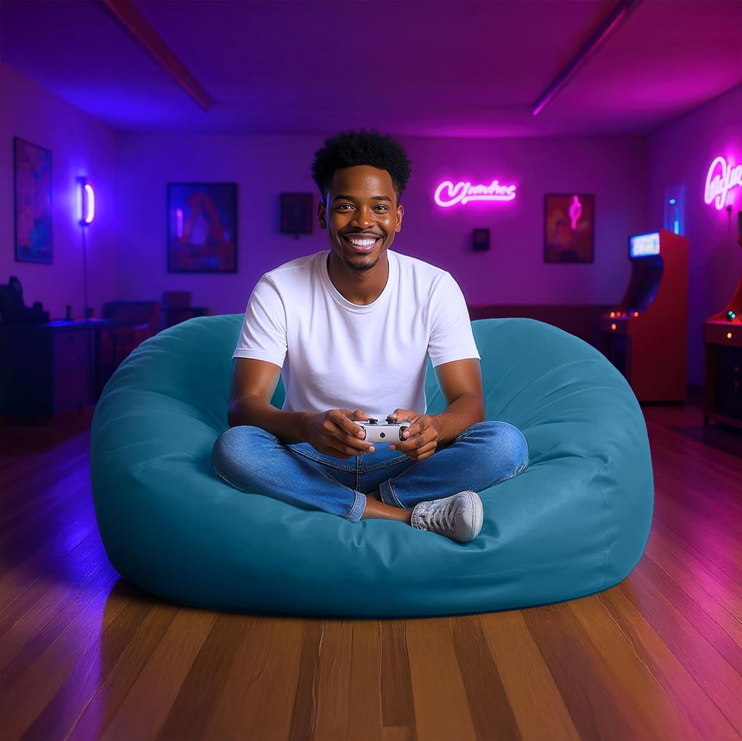  Giant 7ft Bean Bag Chair with Microsuede Cover - Ultra Soft-Aldronix