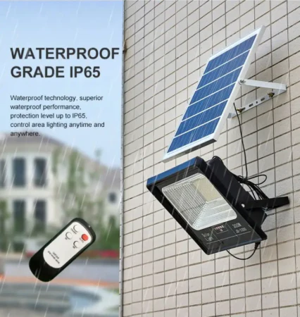 LED Projector with 200w Solar Panel and Remote Control-Aldronix