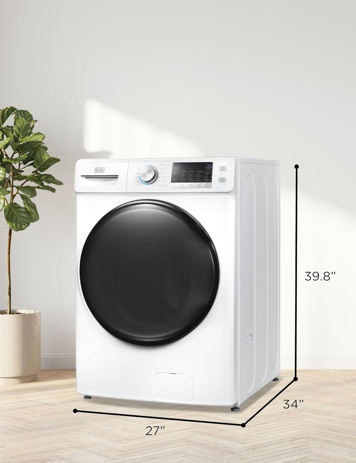 BLACK+DECKER 0.9 Cu. Ft. Portable Washer, 6.6 lb. Capacity Washing Machine for Homes & Apartments, 5 Wash Cycles, Quick Connect Sink Adapter and Drain Hose Included, Transparent Lid, BPWM09W, White-Aldronix