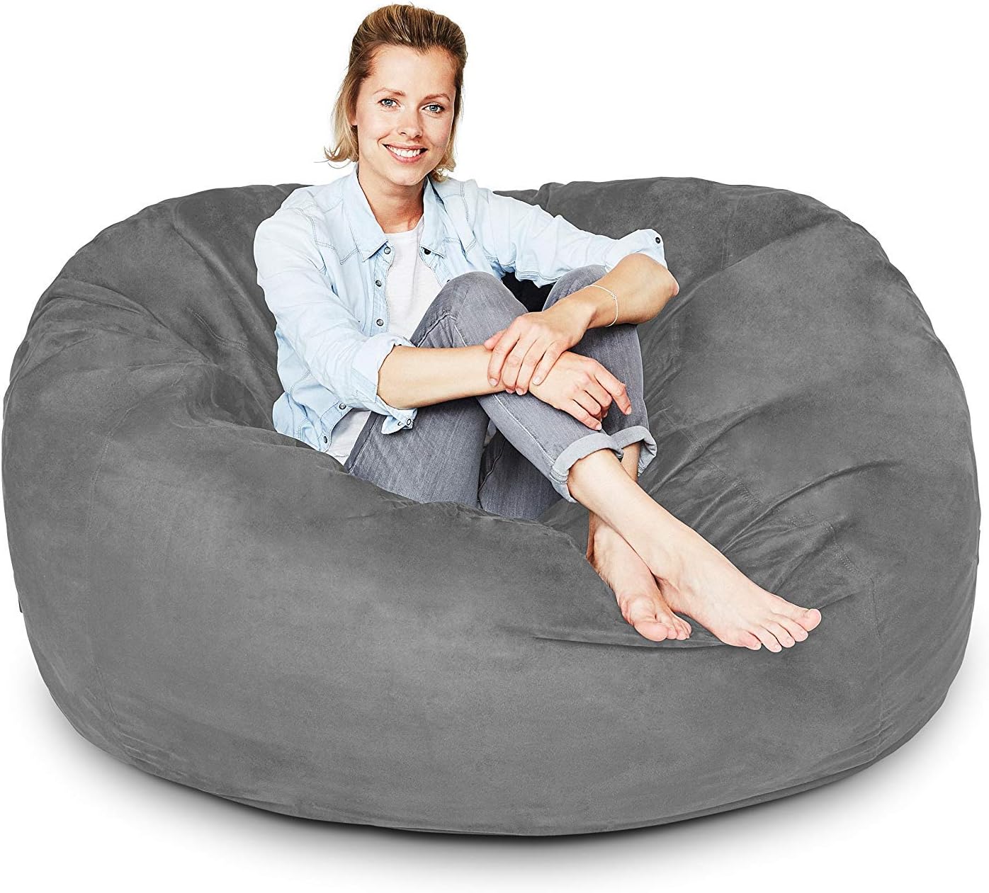  Giant 7ft Bean Bag Chair with Microsuede Cover - Ultra Soft-Aldronix
