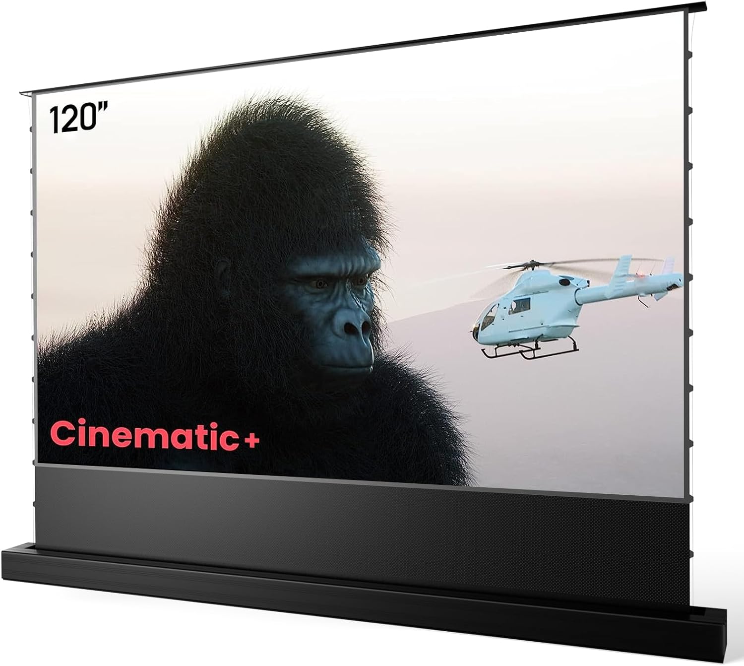 AWOL VISION 120" Motorized ALR Floor Rising Projector Screen for Ultra Short Throw Projector, Floor Stand Screen for Home Theater, 4K/8K Ultra HD, Active 3D, 95% Ambient Light Rejecting-ALR-F220C-Aldronix