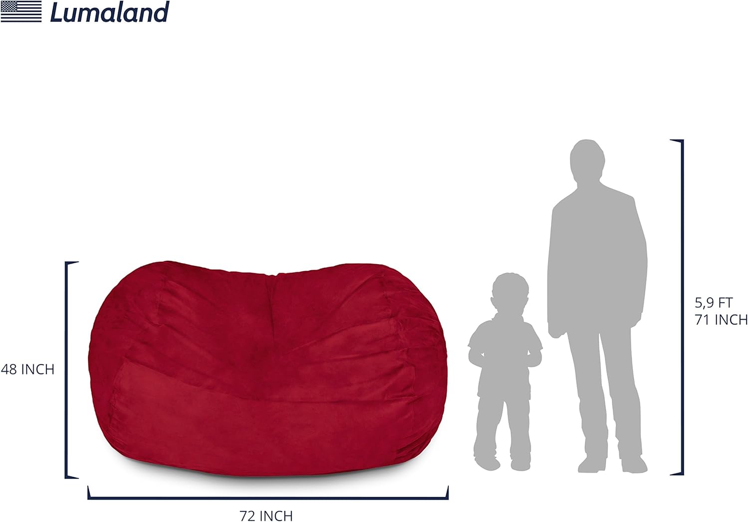  Giant 7ft Bean Bag Chair with Microsuede Cover - Ultra Soft-Aldronix