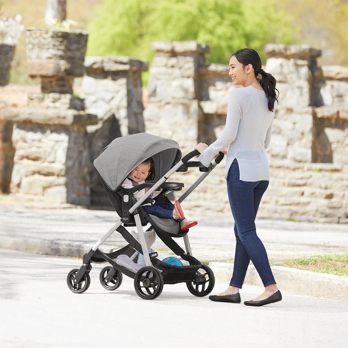 Graco Redmond Modes Pramette Stroller, 3-in-1 Convertible: Car Seat Carrier, Infant Pramette to Toddler Stroller with Reversible Seat and One-hand Fold-Aldronix