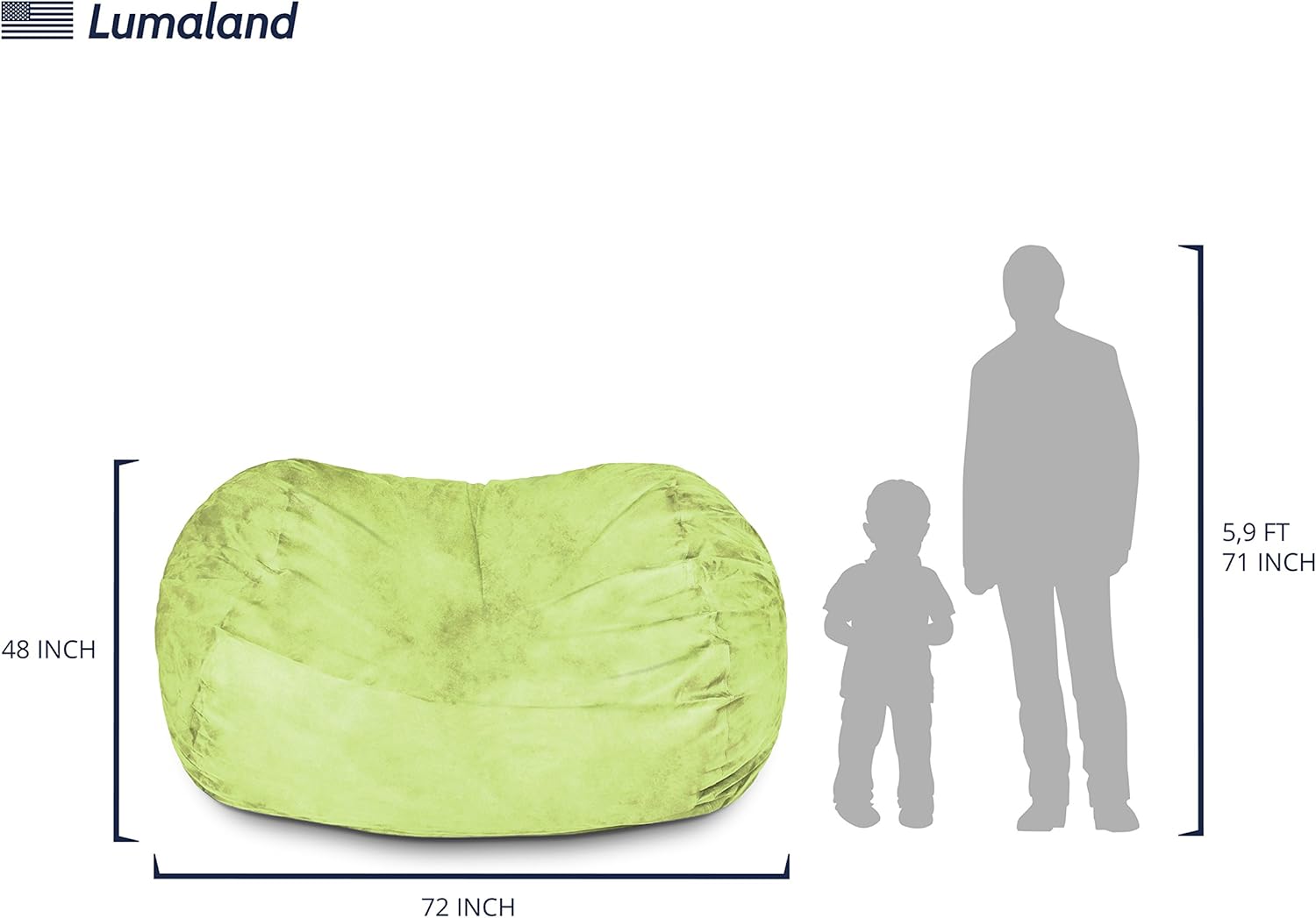  Giant 7ft Bean Bag Chair with Microsuede Cover - Ultra Soft-Aldronix