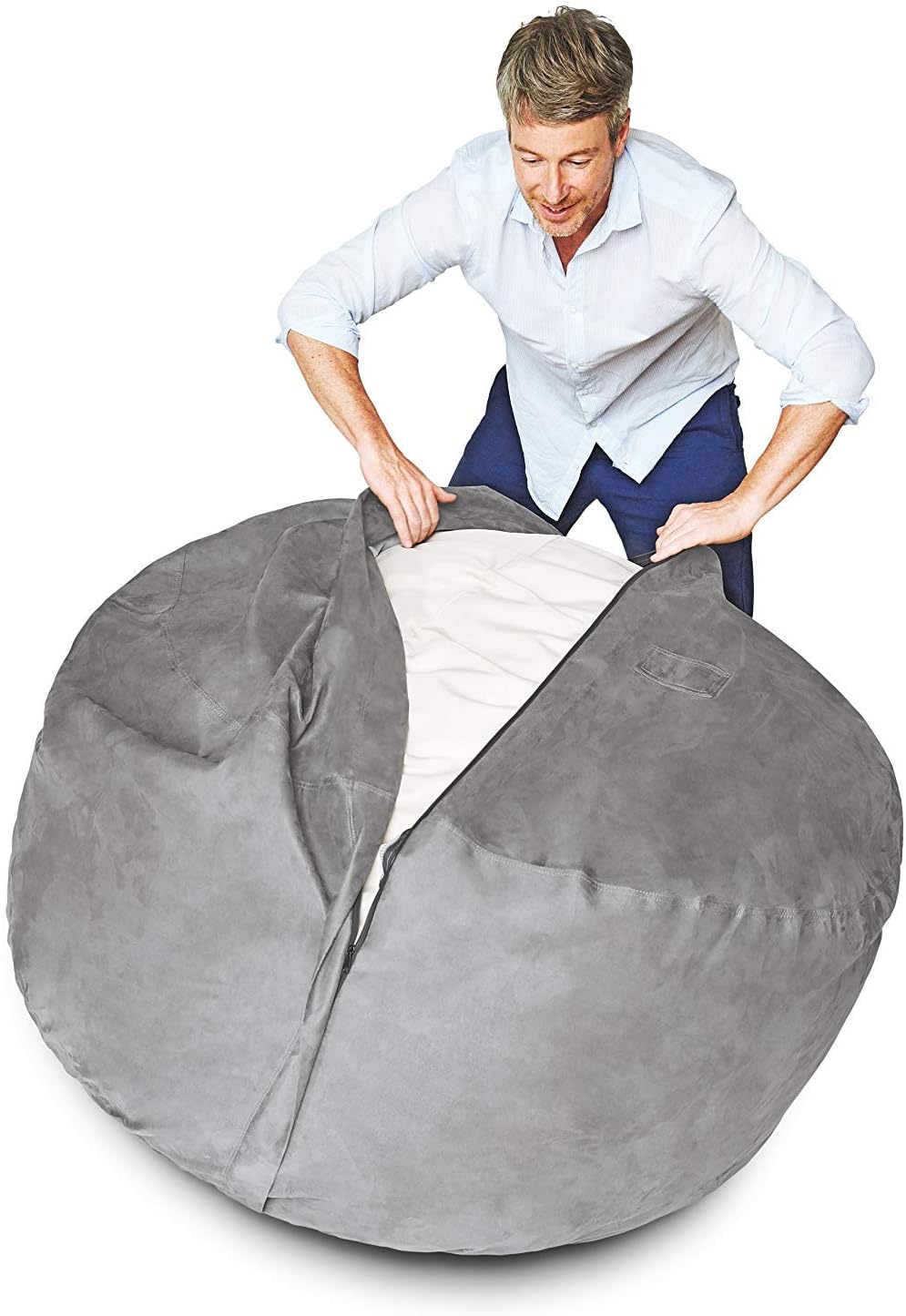  Giant 7ft Bean Bag Chair with Microsuede Cover - Ultra Soft-Aldronix