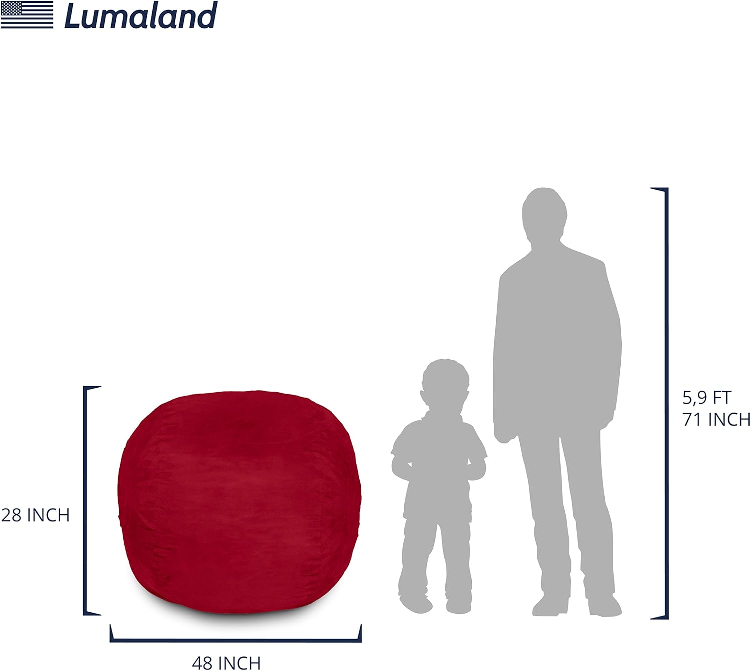  Giant 7ft Bean Bag Chair with Microsuede Cover - Ultra Soft-Aldronix