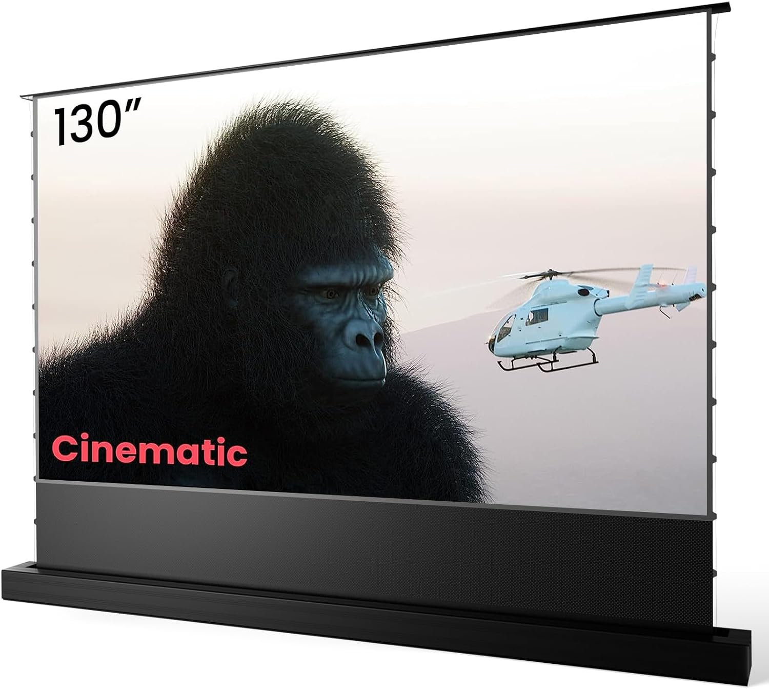 AWOL VISION 120" Motorized ALR Floor Rising Projector Screen for Ultra Short Throw Projector, Floor Stand Screen for Home Theater, 4K/8K Ultra HD, Active 3D, 95% Ambient Light Rejecting-ALR-F220C-Aldronix