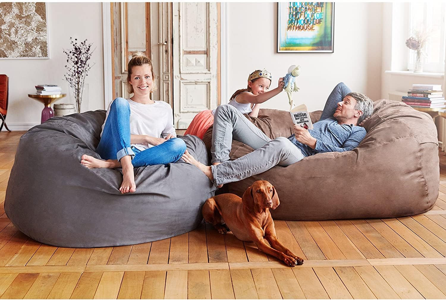 Giant 7ft Bean Bag Chair with Microsuede Cover - Ultra Soft-Aldronix