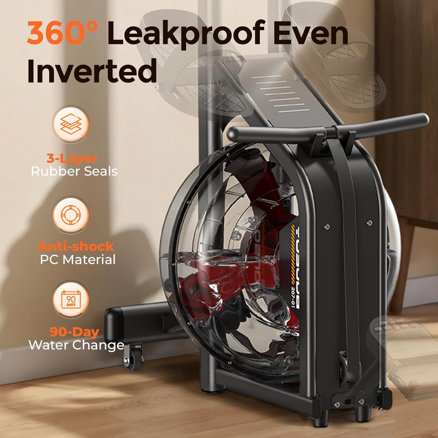 Magnetic/Water Rowing Machine for Home - Rower Machine Use with Bluetooth, App Supported, Rowing Machine for Taller Power Athletes, Comfortable Seat Cushion-Aldronix