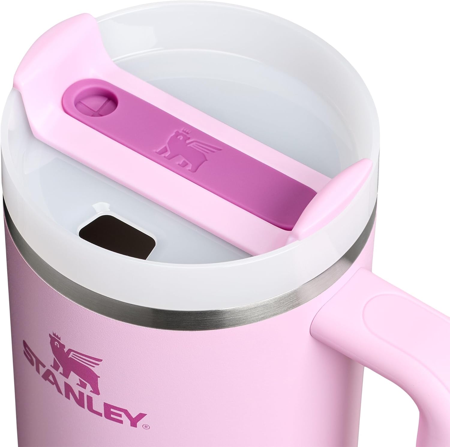 Stanley Quencher H2.0 Tumbler with Handle and Straw 30 oz | Flowstate 3-Position Lid | Cup Holder Compatible for Travel | Insulated Stainless Steel Cup | BPA-Free | Cherry Blossom-Aldronix