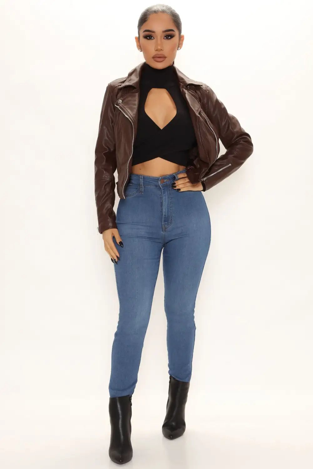 Never Average Moto Jacket - Brown-Aldronix