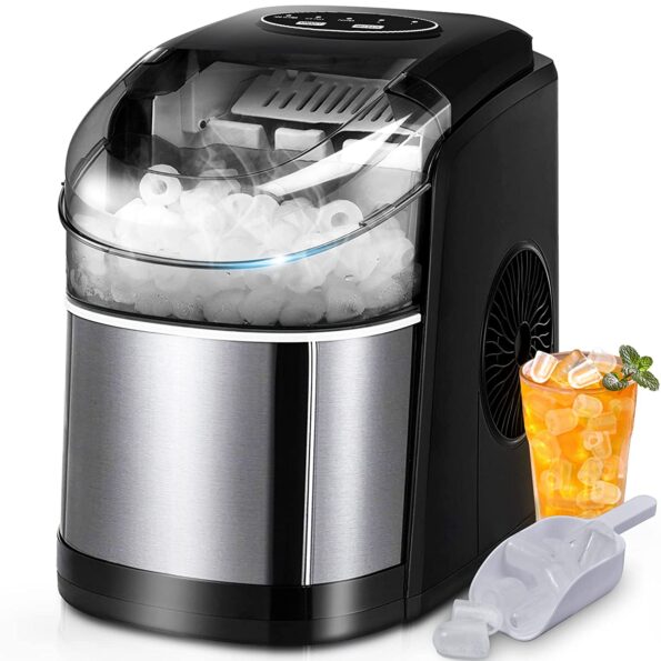 馃Portable Ice Maker with Ice Scoop & Basket , 9 Ice Ready in 6 Mins-Aldronix