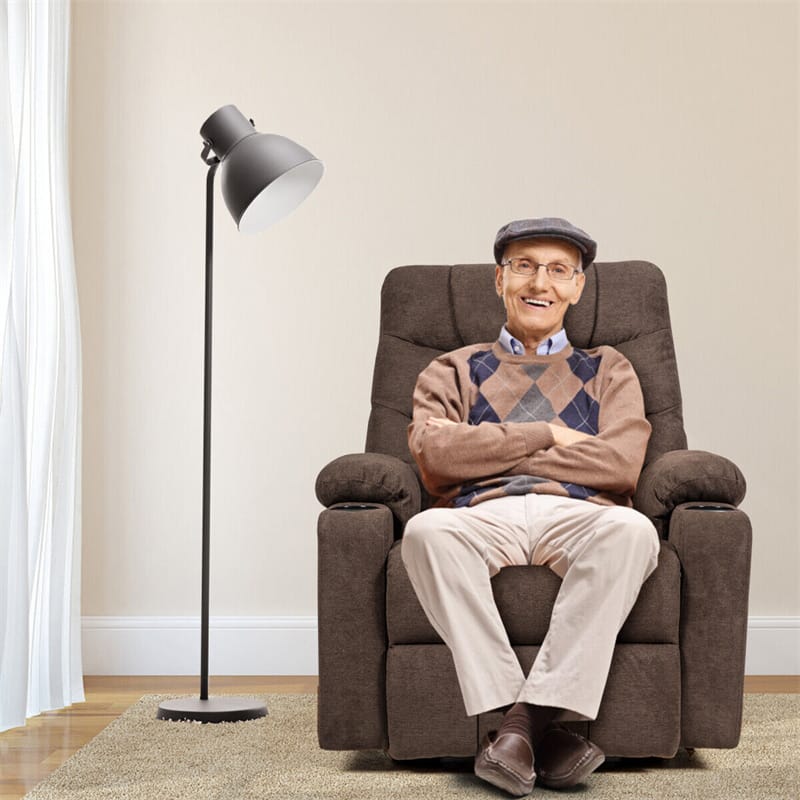 Power Lift Recliner Chair Fabric Electric Massage Reclining Sofa Elderly Lift Chair with 8 Point Massage Lumbar Heat USB Charge Port-Aldronix
