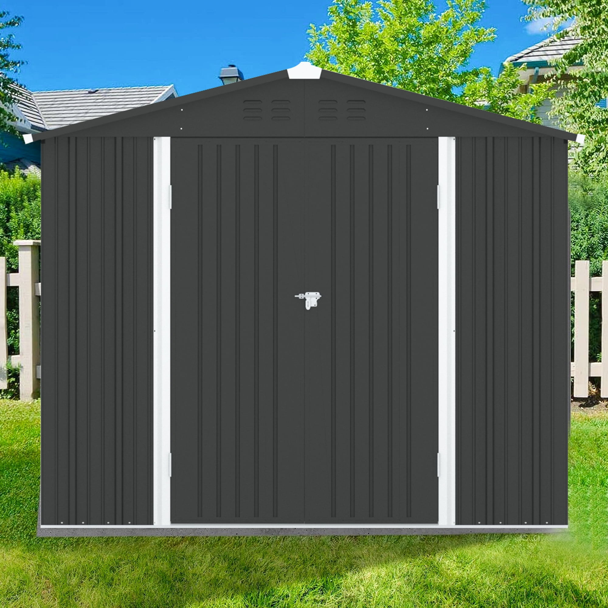 6' x 4' Outdoor Metal Storage Shed, Tools Storage Shed-Aldronix