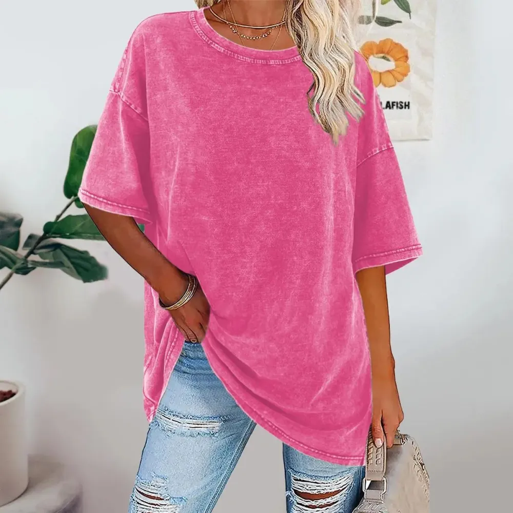 Acid Washed T-Shirts for Women-Aldronix