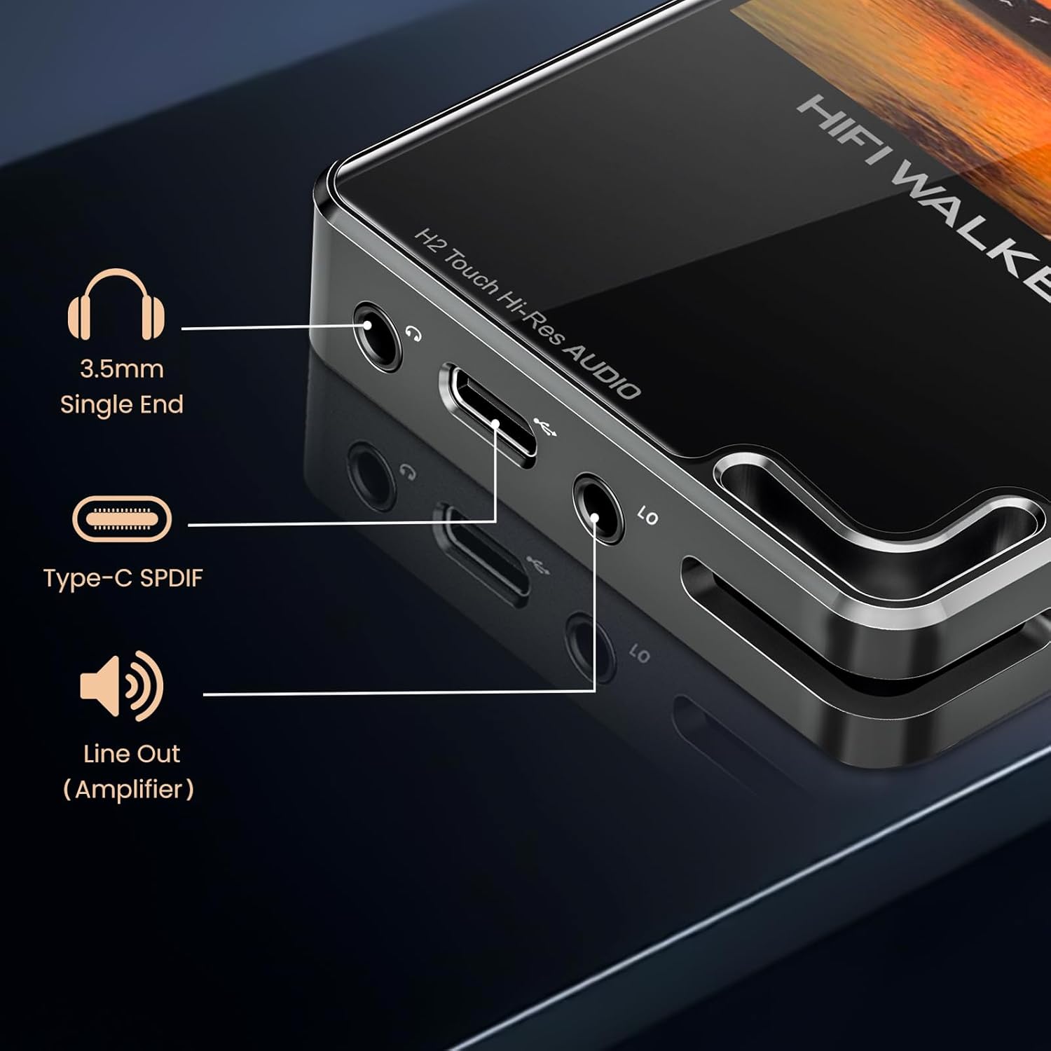 HIFI WALKER H2 Touch, Hi Res MP3 Player with Bluetooth-Aldronix