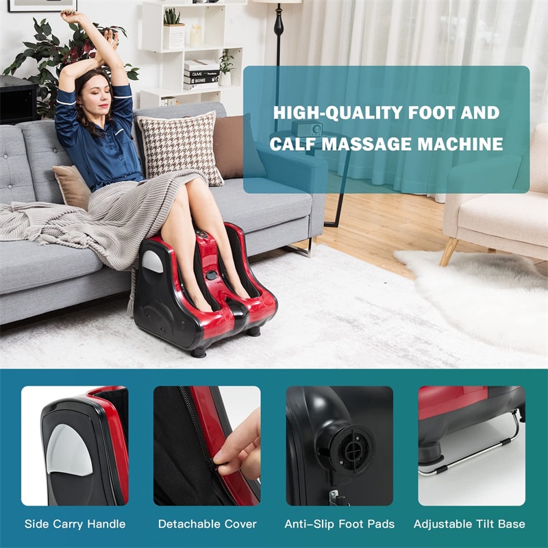 Shiatsu Electric Foot Massager Heat Vibration Deep Kneading Foot Calf Massager-Aldronix