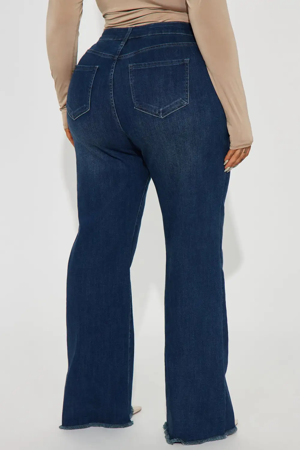 Becky Basic Stretch Straight Leg Jeans - Dark Wash-Aldronix