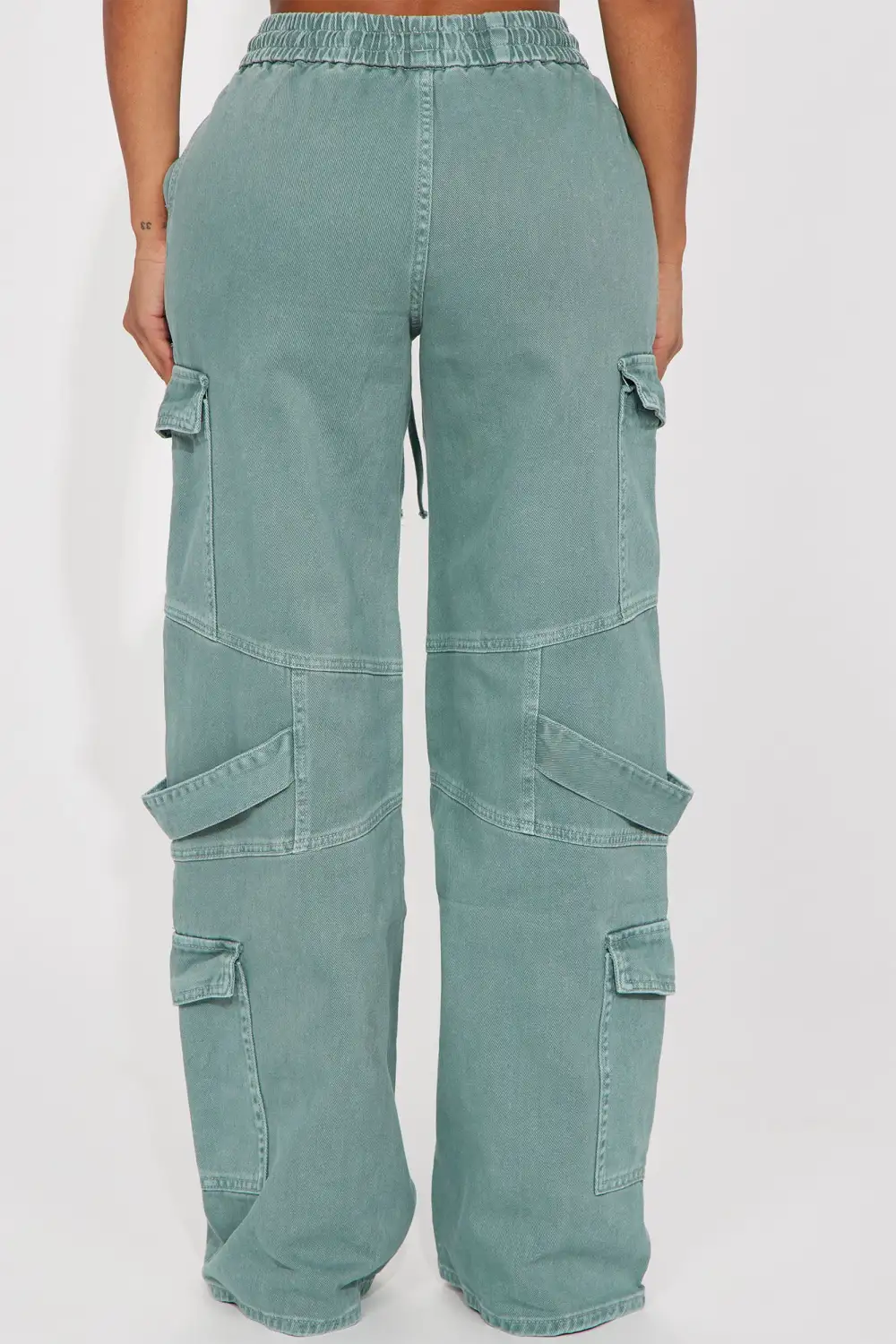 Know What To Do Non Stretch Cargo Jean - Green-Aldronix
