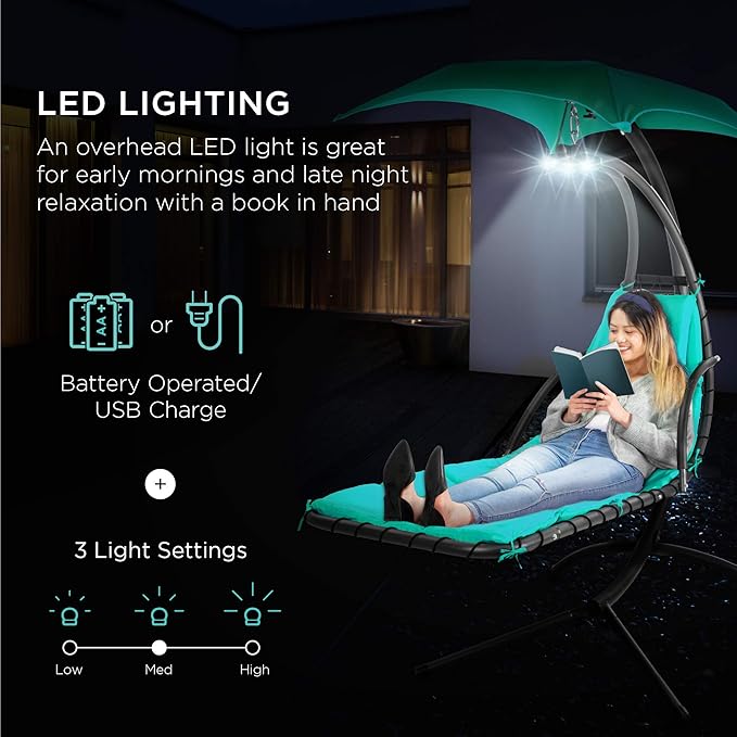 Hanging LED-Lit Curved Chaise Lounge-Aldronix