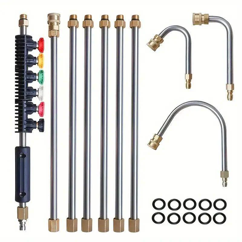 4000 PSI Telescoping High Pressure Washer Wand Set for Gutter & Roof Drainage & Walls Cleaning-Aldronix