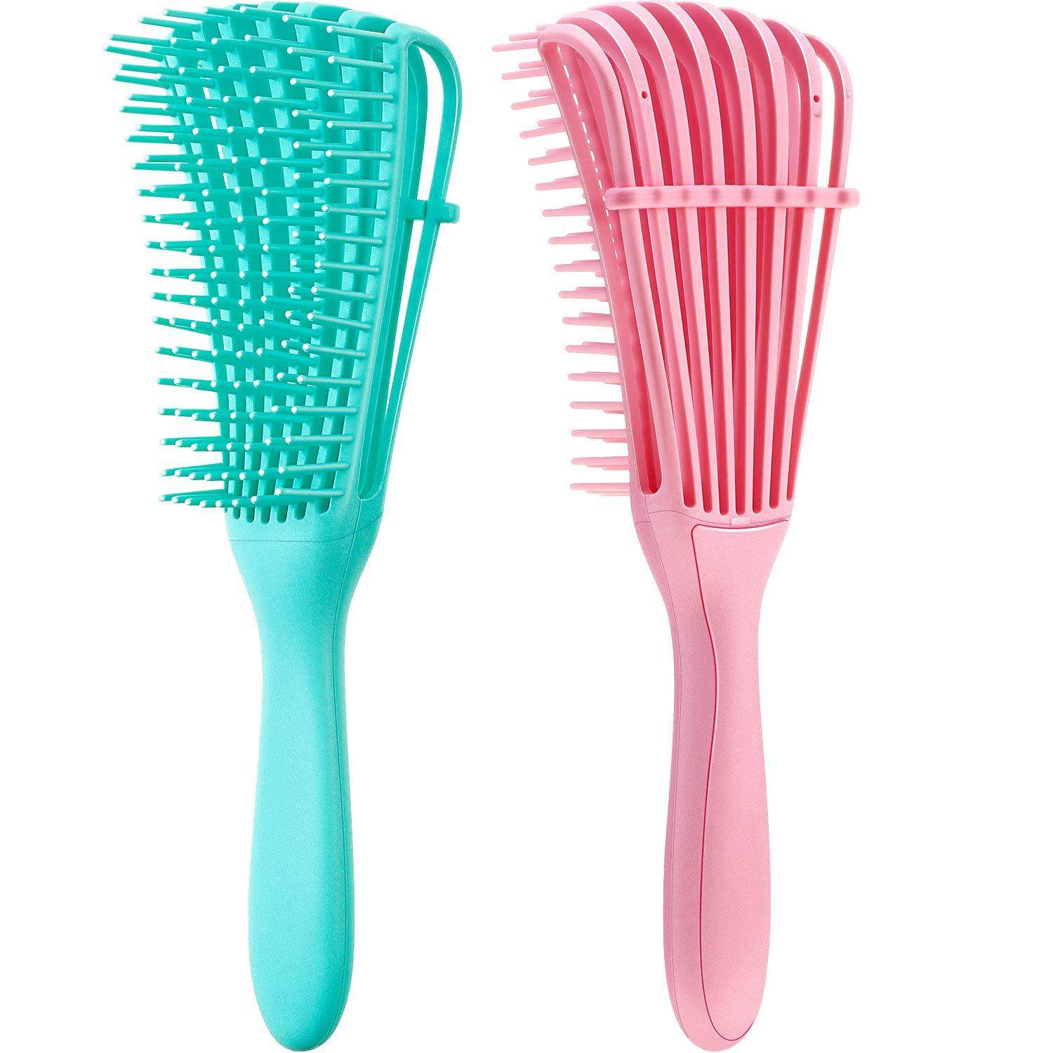 2 Pieces Detangling Brush for Afro America African Hair Textured 3a to 4c-Aldronix