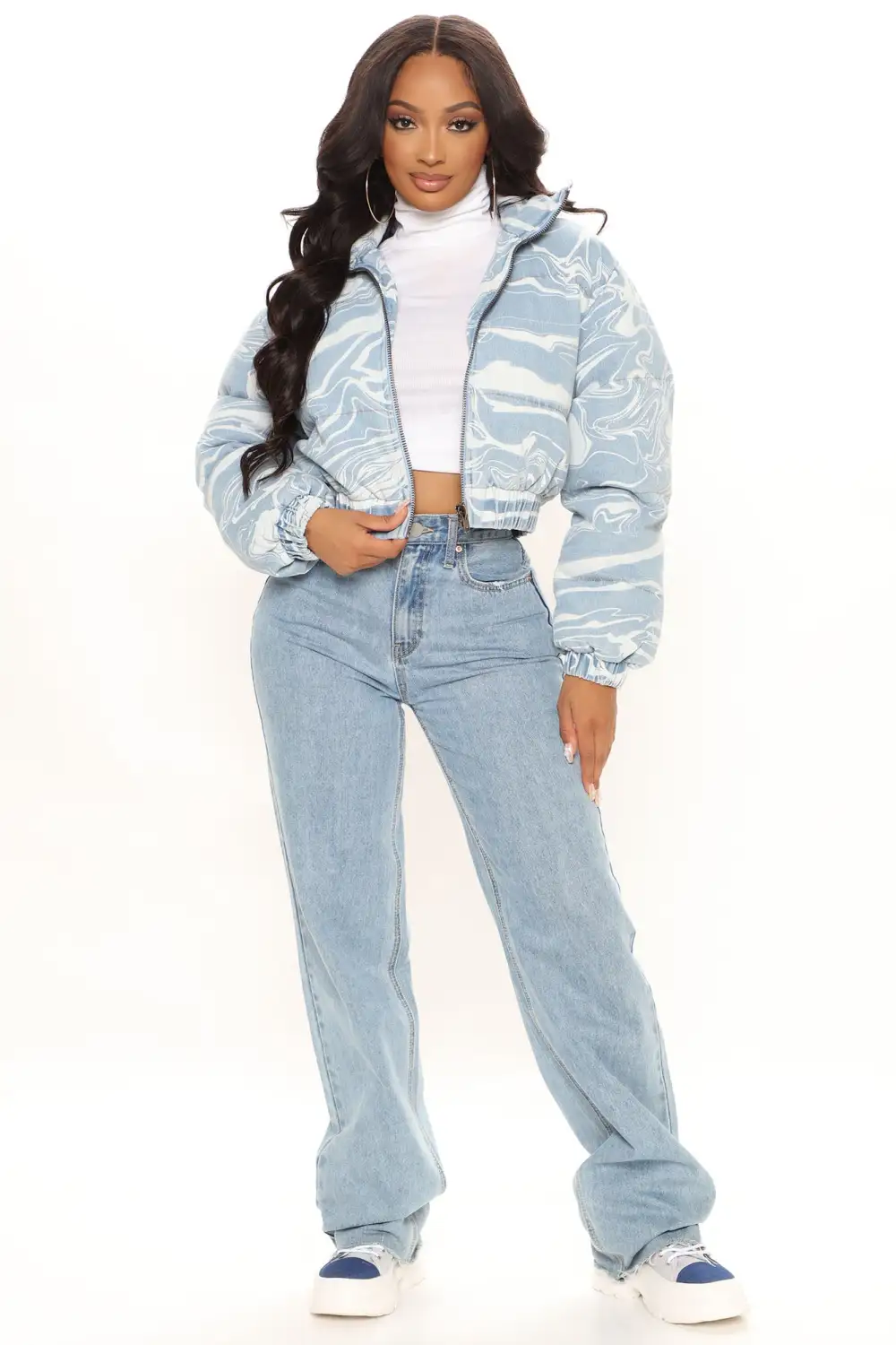 Psyched Out Puffer Jacket - Blue/combo-Aldronix