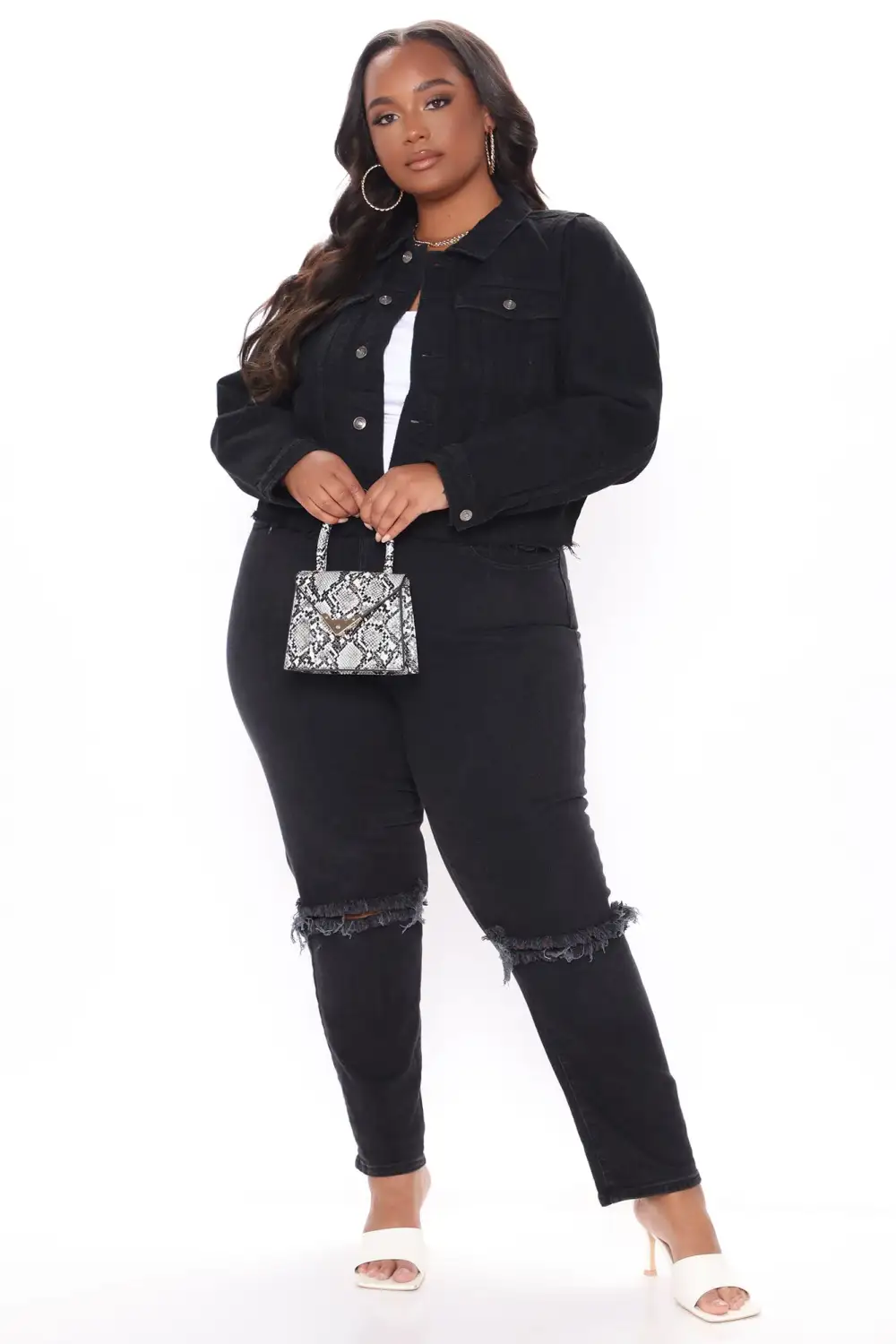 Natalia Denim Jacket - Black-Aldronix