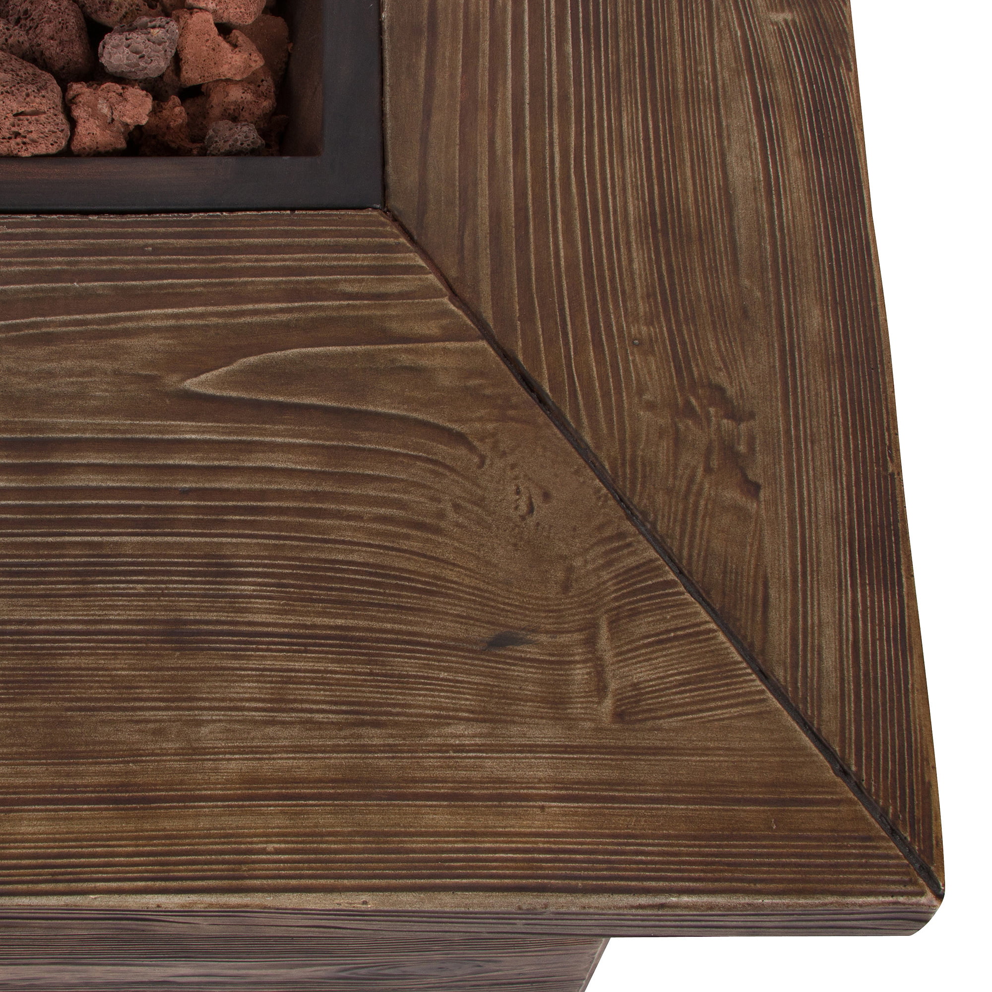 35 in. Round Outdoor Fire Pit Table - Stone-Aldronix