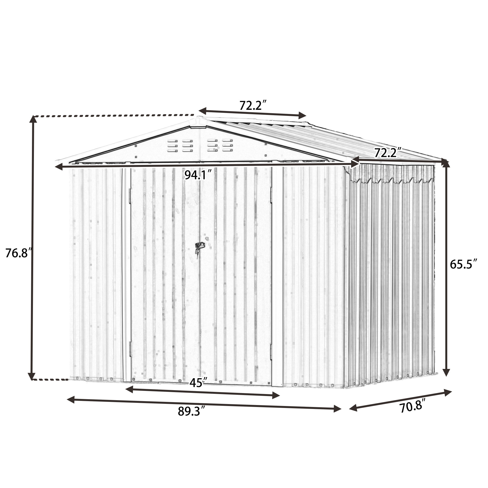 6' x 4' Outdoor Metal Storage Shed, Tools Storage Shed-Aldronix