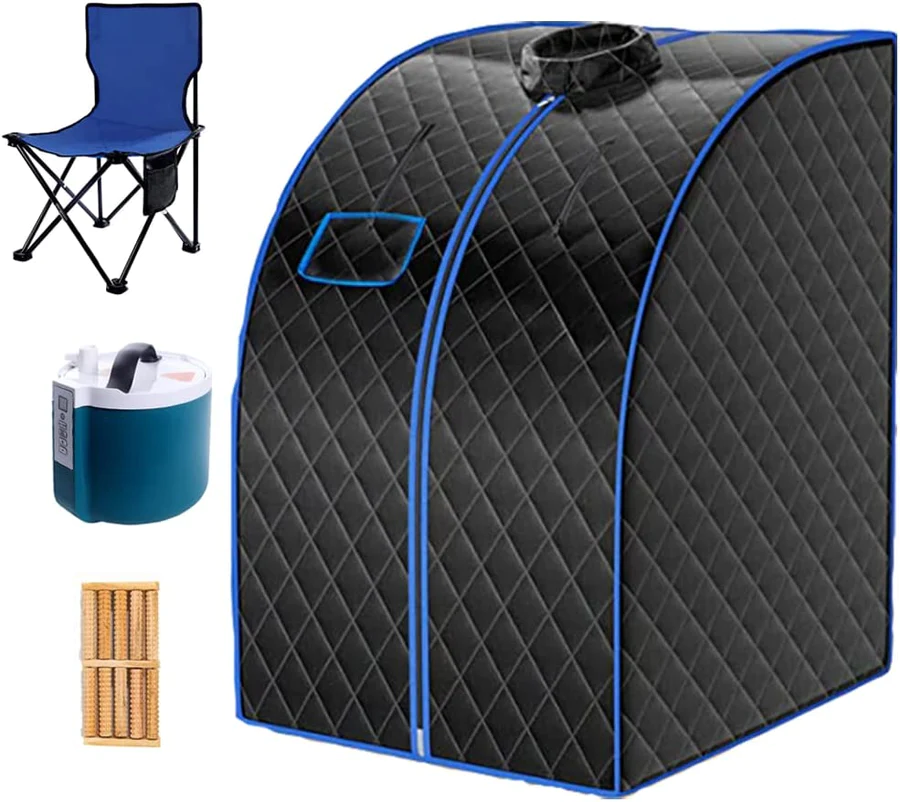 3-in-1 Portable Sauna With Chair And Foot Roller-Aldronix