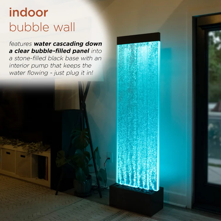 Stainless Steel Fountain with Light-Aldronix