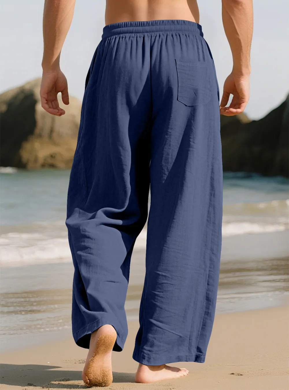 Men's Linen-Blend Wide-Leg Pants 8-Color Value Pack product image 15