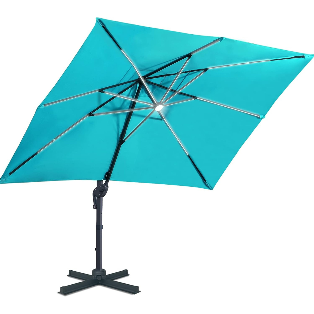 LED Solar Patio Umbrella -360°Rotation-Aldronix