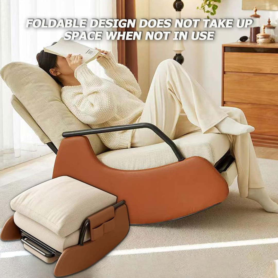 Modern Rocking Chair with Footstool-Aldronix