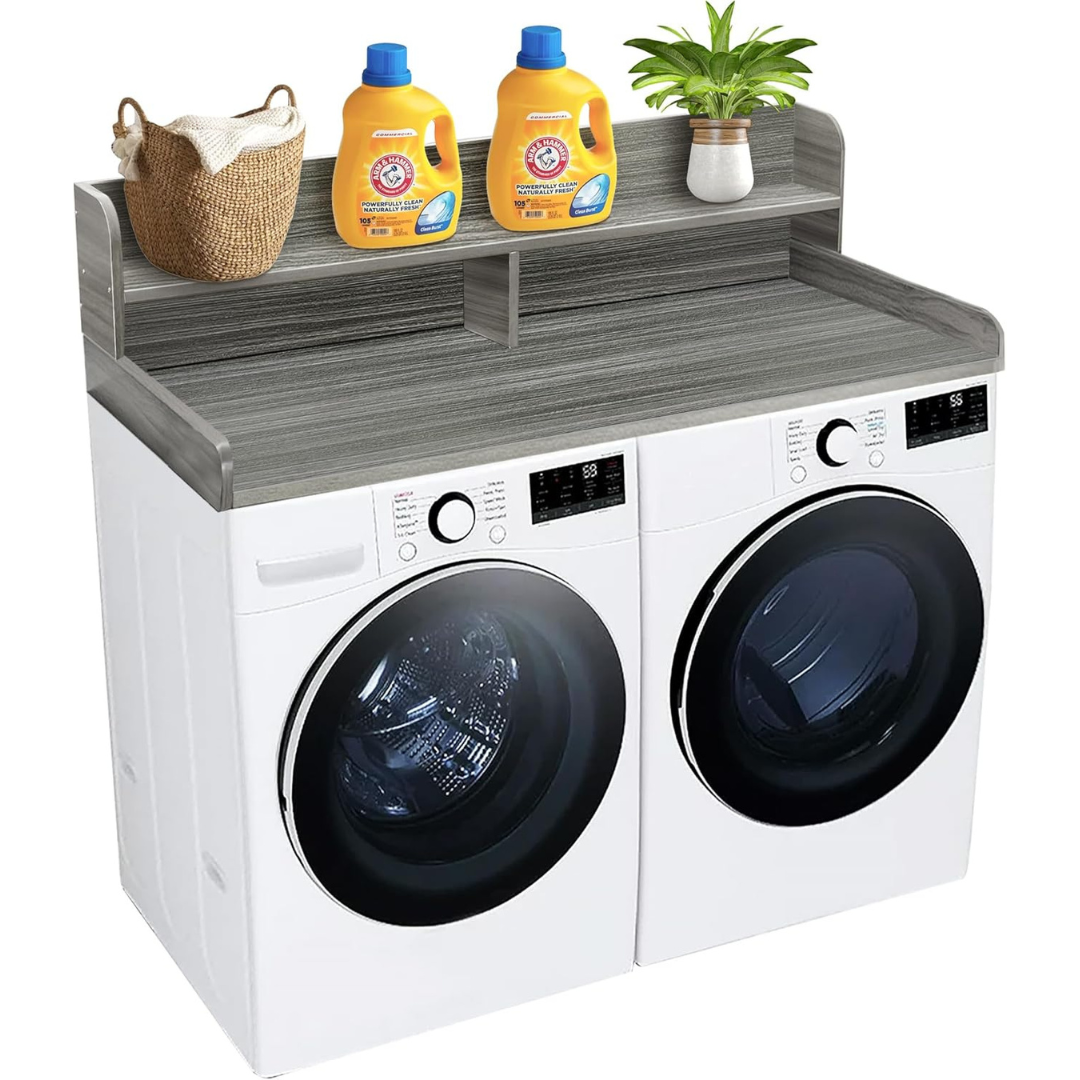 Laundry Countertop with 2-Tier Shelf-Aldronix