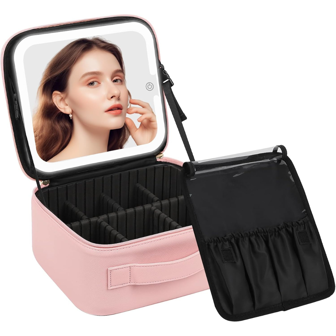 Makeup Bag with LED Mirror-Aldronix