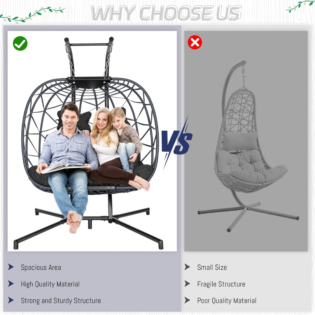 Double Swing Egg Chair-Aldronix