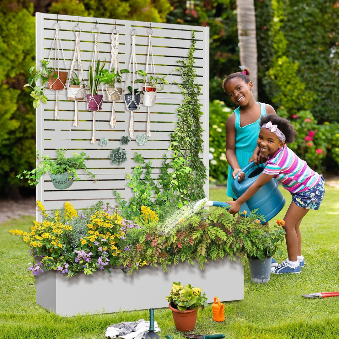 Metal Raised Garden Bed with Trellis-Aldronix