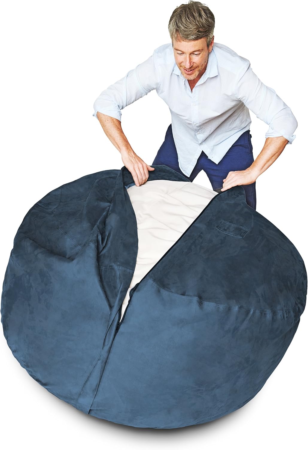  Giant 7ft Bean Bag Chair with Microsuede Cover - Ultra Soft-Aldronix