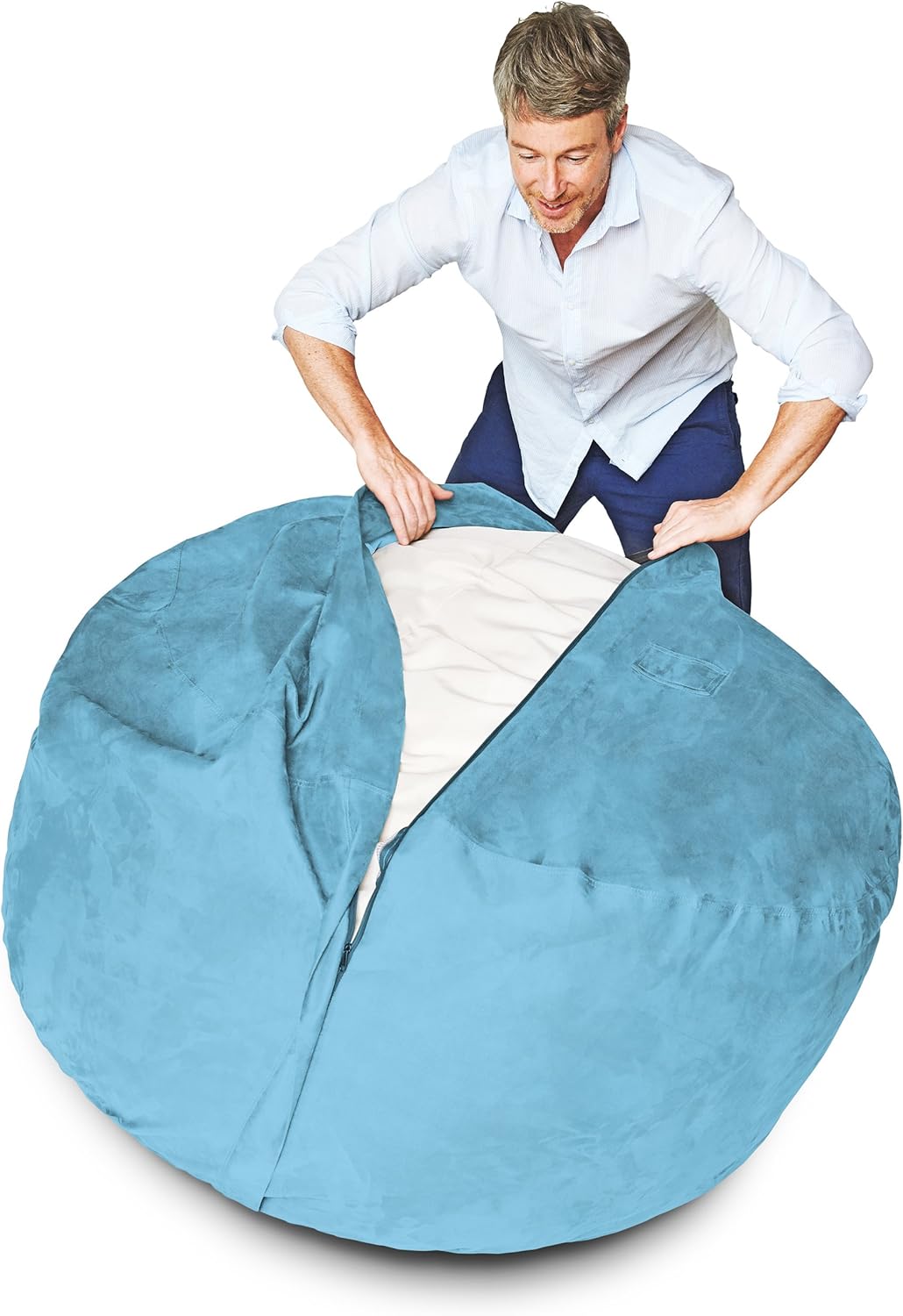  Giant 7ft Bean Bag Chair with Microsuede Cover - Ultra Soft-Aldronix