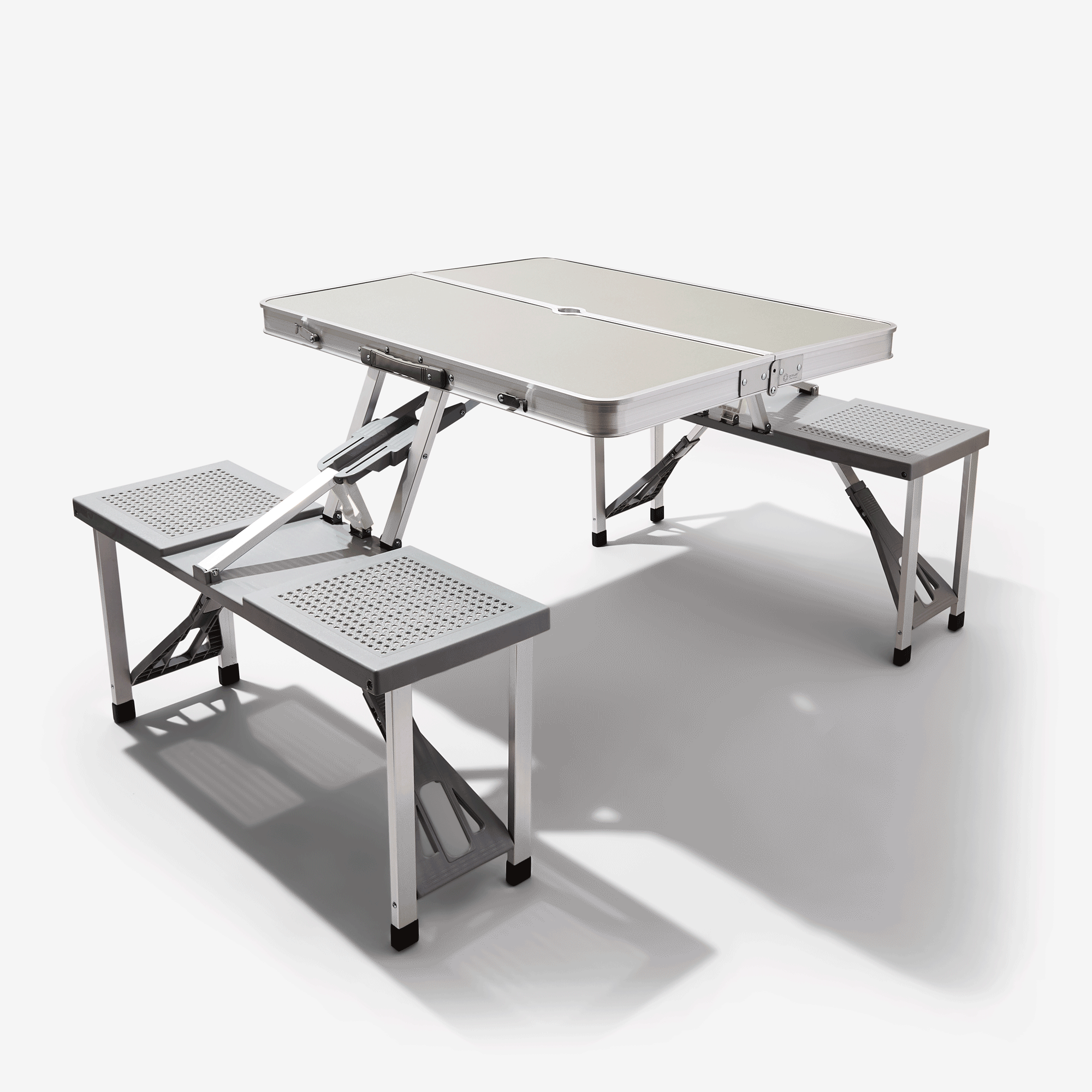 Aluminium Alloy Outdoor Camping Picnic Table Integrated Folding Table and Chair-Aldronix